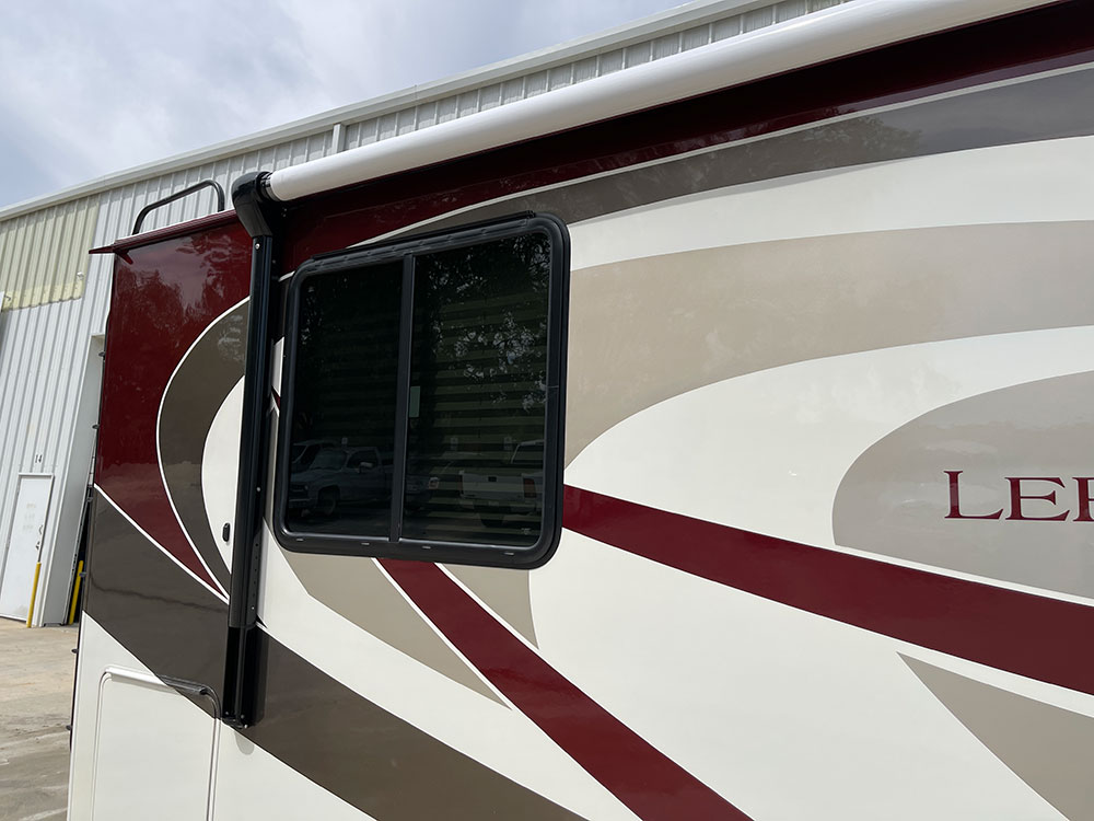 rv with freshly repaired sidewall