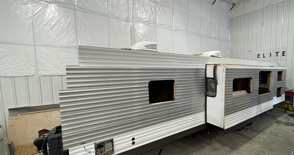 rv travel trailer siding replacement at elite rv